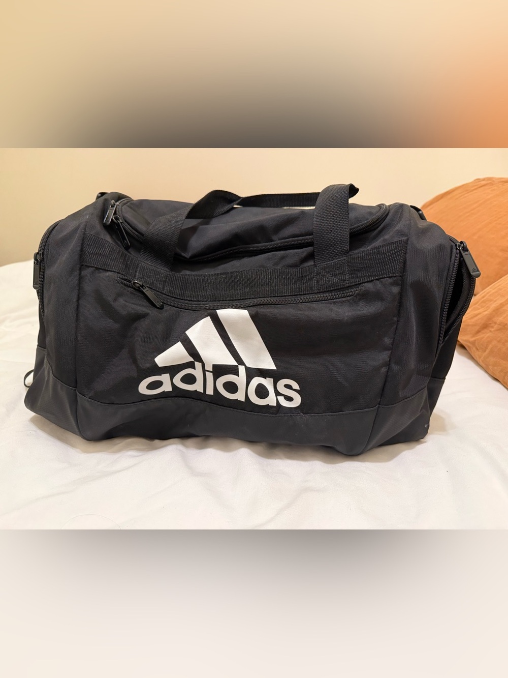 adidas Black Duffel Bag with White Logo - Men's Gym Carryall